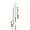 imageDeco 79 Metal Sun Stars Windchime with Glass Beads and Cone Bells 7quot x 7quot x 26quot GoldGold