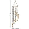 imageDeco 79 Metal Sun Stars Windchime with Glass Beads and Cone Bells 7quot x 7quot x 26quot GoldGold
