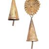 imageDeco 79 Metal Sun Stars Windchime with Glass Beads and Cone Bells 7quot x 7quot x 26quot GoldGold