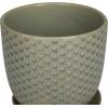 imageDeco 79 Modern Porcelain Set of 3 Planters 8quot 6quot 5quotH Light Gray