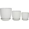 imageDeco 79 Modern Porcelain Set of 3 Planters 8quot 6quot 5quotH White