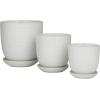 imageDeco 79 Modern Porcelain Set of 3 Planters 8quot 6quot 5quotH White