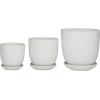 imageDeco 79 Modern Porcelain Set of 3 Planters 8quot 6quot 5quotH White