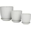 imageDeco 79 Modern Porcelain Set of 3 Planters 8quot 6quot 5quotH White