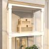 imageDeco 79 Wood Decorative Box Glass Top Decorative Keepsake Boxes with Rattan Side Panels and Bronze Hook Closures Set of 2 Storage Boxes 9quot 7quot W Light Brown