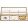imageCosmoLiving by Cosmopolitan Glass Decorative Jewelry Box Jewelry Organizer with Clear Glass Jewelry Holder 9quot x 6quot x 2quot GoldGold