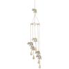 imageDeco 79 Metal Elephant Indoor Outdoor Embellished Windchime with Glass Beads and Cone Bells 5quot x 5quot x 39quot Gold