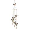 imageDeco 79 Metal Embellished Butterfly Windchime with Glass Beads and Cone Bells 5quot x 5quot x 39quot Gold