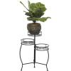 imageDeco 79 Metal Starburst Indoor Outdoor Plantstand Indoor Outdoor 3 Tier Plant Shelf Plant Stand 18quot x 19quot x 22quot Black