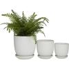 imageDeco 79 Modern Porcelain Set of 3 Planters 8quot 6quot 5quotH White
