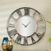 imageDeco 79 Glass Decorative Wall Clock Mirrored Wall Clock for Home Wall Clock for Room 40quot x 1quot x 40quot Silver