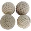 imageDeco 79 Jute Rope Handmade Decorative Ball Orbs ampamp Vase Filler with Varying Designs Set of 4 4quotW 4quotH BlueBeige