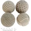 imageDeco 79 Jute Rope Handmade Decorative Ball Orbs ampamp Vase Filler with Varying Designs Set of 4 4quotW 4quotH BlueBeige