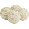 imageDeco 79 Jute Rope Handmade Decorative Ball Orbs ampamp Vase Filler with Varying Designs Set of 4 4quotW 4quotH BlueBeige