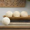 imageDeco 79 Jute Rope Handmade Decorative Ball Orbs ampamp Vase Filler with Varying Designs Set of 4 4quotW 4quotH BlueBeige