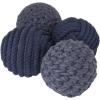 imageDeco 79 Jute Rope Handmade Decorative Ball Orbs ampamp Vase Filler with Varying Designs Set of 4 4quotW 4quotH BlueBlue