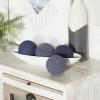 imageDeco 79 Jute Rope Handmade Decorative Ball Orbs ampamp Vase Filler with Varying Designs Set of 4 4quotW 4quotH BlueBlue