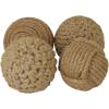 imageDeco 79 Jute Rope Handmade Decorative Ball Orbs ampamp Vase Filler with Varying Designs Set of 4 4quotW 4quotH BlueBrown