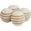 imageDeco 79 Jute Rope Handmade Decorative Ball Orbs ampamp Vase Filler with Varying Designs Set of 4 4quotW 4quotH BlueWhite