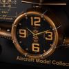 imageDeco 79 Metal Airplane Decorative Wall Clock Wall Clock for Home with Black Frame and Gold Illustrations Set of 3 Wall Clock for Room 29quot 20quot 20quot W Copper