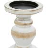 imageDeco 79 Wood Decorative Candle Holder Turned Style Candle Stand Set of 3 Candlestick Holder 8quot 6quot 4quotH White1