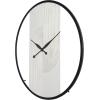 imageDeco 79 Wood Geometric Decorative Wall Clock Art Deco Inspired Line Art for Home with Black Accents Hanging Clock 30quot x 2quot x 31quot WhiteLARGE SIZE