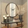 imageDeco 79 Wood Geometric Decorative Wall Clock Art Deco Inspired Line Art for Home with Black Accents Hanging Clock 30quot x 2quot x 31quot WhiteLARGE SIZE