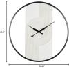 imageDeco 79 Wood Geometric Decorative Wall Clock Art Deco Inspired Line Art for Home with Black Accents Hanging Clock 30quot x 2quot x 31quot WhiteLARGE SIZE