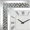 imageDeco 79 Wooden Decorative Wall Clock Mirrored Wall Clock for Home with Floating Crystals Wall Clock for Room 2quot x 20quot x 20quot Silver