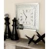 imageDeco 79 Wooden Decorative Wall Clock Mirrored Wall Clock for Home with Floating Crystals Wall Clock for Room 2quot x 20quot x 20quot Silver
