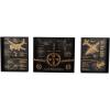 imageDeco 79 Metal Airplane Decorative Wall Clock Wall Clock for Home with Black Frame and Gold Illustrations Set of 3 Wall Clock for Room 29quot 20quot 20quot W Copper