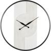 imageDeco 79 Wood Geometric Decorative Wall Clock Art Deco Inspired Line Art for Home with Black Accents Hanging Clock 30quot x 2quot x 31quot WhiteLARGE SIZE