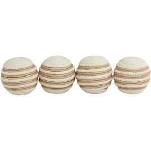 imageDeco 79 Jute Rope Handmade Decorative Ball Orbs ampamp Vase Filler with Varying Designs Set of 4 4quotW 4quotH BlueWhite