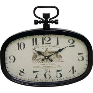 imageDeco 79 Metal Decorative Pocket Watch Style Wall Clock for Home and Room 18quot x 2quot x 16quot White