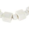 imageDeco 79 Marble Handmade Beaded Garland with Tassel Round Extra Long Orb Small Beads with Tassel with Knotted Brown Jute Beads with Tassel 44quot x 1quot x 1quot WhiteWhite