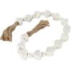 imageDeco 79 Marble Handmade Beaded Garland with Tassel Round Extra Long Orb Small Beads with Tassel with Knotted Brown Jute Beads with Tassel 44quot x 1quot x 1quot WhiteWhite