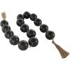 imageDeco 79 Marble Handmade Beaded Garland with Tassel Round Extra Long Orb Small Beads with Tassel with Knotted Brown Jute Beads with Tassel 44quot x 1quot x 1quot WhiteBlack