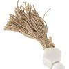 imageDeco 79 Marble Handmade Beaded Garland with Tassel Round Extra Long Orb Small Beads with Tassel with Knotted Brown Jute Beads with Tassel 44quot x 1quot x 1quot WhiteWhite