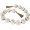 imageDeco 79 Marble Handmade Beaded Garland with Tassel Round Extra Long Orb Small Beads with Tassel with Knotted Brown Jute Beads with Tassel 44quot x 1quot x 1quot WhiteWhite
