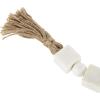 imageDeco 79 Marble Handmade Beaded Garland with Tassel Round Extra Long Orb Small Beads with Tassel with Knotted Brown Jute Beads with Tassel 44quot x 1quot x 1quot WhiteWhite
