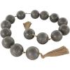 imageDeco 79 Marble Handmade Beaded Garland with Tassel Round Extra Long Orb Small Beads with Tassel with Knotted Brown Jute Beads with Tassel 44quot x 1quot x 1quot WhiteBlack