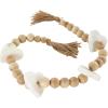 imageDeco 79 Marble Handmade Beaded Garland with Tassel Round Extra Long Orb Small Beads with Tassel with Knotted Brown Jute Beads with Tassel 44quot x 1quot x 1quot WhiteLight Brown