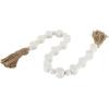 imageDeco 79 Marble Handmade Beaded Garland with Tassel Round Extra Long Orb Small Beads with Tassel with Knotted Brown Jute Beads with Tassel 44quot x 1quot x 1quot WhiteWhite