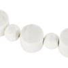 imageDeco 79 Marble Handmade Beaded Garland with Tassel Round Extra Long Orb Small Beads with Tassel with Knotted Brown Jute Beads with Tassel 44quot x 1quot x 1quot WhiteWhite