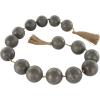 imageDeco 79 Marble Handmade Beaded Garland with Tassel Round Extra Long Orb Small Beads with Tassel with Knotted Brown Jute Beads with Tassel 44quot x 1quot x 1quot WhiteBlack