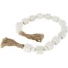 imageDeco 79 Marble Handmade Beaded Garland with Tassel Round Extra Long Orb Small Beads with Tassel with Knotted Brown Jute Beads with Tassel 44quot x 1quot x 1quot WhiteWhite