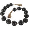 imageDeco 79 Marble Handmade Beaded Garland with Tassel Round Extra Long Orb Small Beads with Tassel with Knotted Brown Jute Beads with Tassel 44quot x 1quot x 1quot WhiteBlack