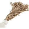imageDeco 79 Marble Handmade Beaded Garland with Tassel Round Extra Long Orb Small Beads with Tassel with Knotted Brown Jute Beads with Tassel 44quot x 1quot x 1quot WhiteWhite
