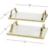 imageDeco 79 Marble Tray with Gold Handles Set of 2 16quot 13quotW White