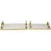imageDeco 79 Marble Tray with Gold Handles Set of 2 16quot 13quotW White
